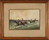 Arrivée de course by Johnny Audy, Aquarelle signée en bas à droite, sold Mar 2023
