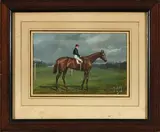 Salvator, gagnant du Prix du Jockey-Club en 1875, appartenant à M. Francis Lupin by Johnny Audy, 1879, Aquarelle gouachée, sold Mar 2023