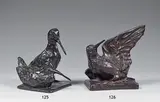 Bécasse sur l'aile Statuette en bronze à patine noire by Pierre Emile Thorain, Bronze, sold Mar 2023