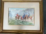 Scène de chasse à cour by Georges Louis Charles Busson, Aquarelle signée en bas à droite Quelques petites taches, sold Jun 2023