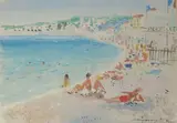 Plage à Nice by Nicolas Krycevski, 1935, Aquarelle, sold Jun 2023