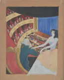 A l‘Opéra by Laszlo Medgyes, Aquarelle et gouache, sold Jun 2023