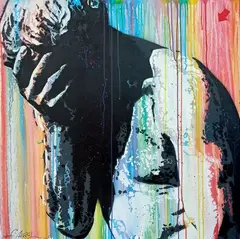 Sans titre by Jef Aérosol, 2013, Acrylique et pochoir sur toile, sold Jun 2023