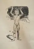 Jeune garçon nu by Cuno Amiet, 1928, Lithographie, sold Mar 2023