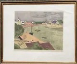Paysage breton by Eugène Corneau, Aquatinte en couleur numérotée, sold Mar 2023