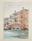 Fondamenta Tre Ponti Venezia by Mario Cavazza, Aquarelle, sold Mar 2023