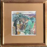 Paysage by Claude Mancini, Pastel, sold Mar 2023