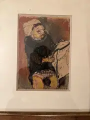 Femme assise by Moreno Pincas, Pastel signé en bas à gauche, sold Mar 2023