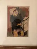 Femme assise by Moreno Pincas, Pastel signé en bas à gauche, sold Mar 2023