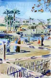 Rivière africaine et paysans by Raoul du Gardier, Aquarelle, sold Jun 2013