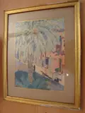 Grand palmier, rue égyptienne by Raoul du Gardier, Aquarelle, sold Jun 2013