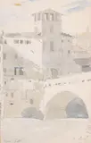 Vue de Vérone by Henri Rouart, 1883, Lavis d'encre et aquarelle, sold Jun 2025