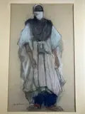 Portrait de bédouin en pied by Henriette Damart-Dubois, Pastel, sold Jun 2025