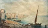 Vue de Martigues by Marius Engalière, Aquarelle signée en bas à droite, sold Jun 2025