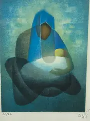 Douce maternité by Louis Toffoli, Lithographie sur papier, sold Jan 2023