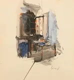 Vue d'intérieur au buffet deux corps by Christian Bérard, Gouache, sold Apr 2024