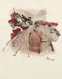 Femme se reposant by Christian Bérard, Gouache et lavis, sold Apr 2024