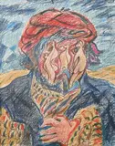 Sans titre (portrait) by André Masson, vers 1965, Pastel gras et crayon de couleurs, sold Apr 2024