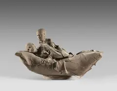 Couple by Georges Jeanclos, 1989, Terre cuite, sold Apr 2024