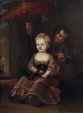 Deux enfants et un chien jouant by Maria Giovanna Battista Clementi, Toile, sold Mar 2024