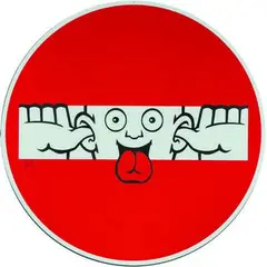 La beffa by Clet Abraham, 2017, Collage sur panneau signalétique « sens interdit » signé à gauche, sold Apr 2019