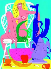 Breakfast of Champions by Todd James, 2013, Mine de plomb et gouache sur papier, sold Apr 2019