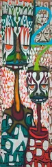 Sans titre by Phil Frost, Technique mixte sur carton Mixed media on board, sold Apr 2019