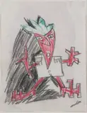 SANS TITRE by Robert Combas, 1982, Crayon pastel sur papier signé et daté en bas à droite, sold Mar 2019
