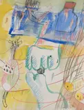 SANS TITRE by Bernard Rancillac, Gouache et pastel sur papier signé en bas à droite, sold Mar 2019