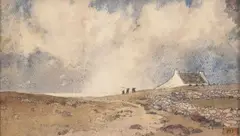 La maison de pêcheur, Bretagne by Ernest Pierre Guérin, Mine de plomb et aquarelle sur papier, sold Dec 2024