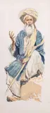 Vieil homme au bâton by Albert Brenet, Gouache et encre sur carton, sold Nov 2024