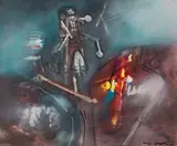 Qui naît fièvre fait by Roberto Matta, Toile, sold May 2023