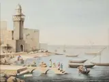 Le port de Seydon by Mathieu-Auguste Koening, Aquarelle, sold Mar 2023