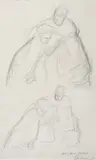 Étude pour La douleur by Émile Friant, Crayon sur papier signé et titré en bas à droite, sold Mar 2023