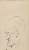 Portrait de Sigmund Freud, de profil by Salvador Dalí, Crayon noir avec légers rehauts d'encre sur papier, sold Feb 2023