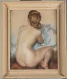 Femme nue de dos by Albert Genta, Pastel sur papier signé en bas à gauche, sold Feb 2025