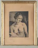 Femme nue de buste by Charles Kvapil, Lithographie signée et numérotée, sold Feb 2025