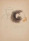 Nature morte au verre (Dix œuvres) - 1963 by Georges Braque, Lithographie en couleurs signée et numérotée «32/120 », sold Dec 2024