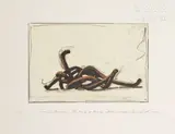 Combinaison aléatoire de lignes indeterminées 2004 by Bernar Venet, Lithographie en noir, sold Dec 2024