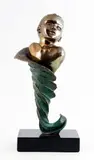 Sans titre - Éclosion by Francine Laurin, Bronze à patine verte sur base de marbre, sold Dec 2024