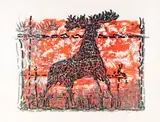 L'orignal rouge" (1981.04EST.LI) by Jean Paul Riopelle, 1981, Lithographie en couleurs, sold Dec 2024