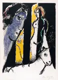 Le profil bleu" by Marc Chagall, 1972, Lithographie, sold Sep 2024