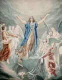 L'assomption de la vierge", vers 1898 (Étude pour une œuvre d'une église de St-Hilaire) by Ozias Leduc, Aquarelle, sold Sep 2024