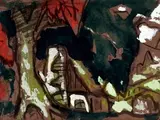 Paysage dans les Laurentides by Marc-Aurèle Fortin, Gouache, aquarelle et rehauts de pastel noir, sold Sep 2024
