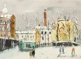 Le maquis à Montmartre by Maurice Utrillo, Gouache, sold Aug 2024