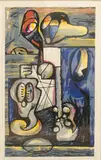 Abstraction by José Luis Zumeta, Lithographie sur papier Japon, sold Aug 2024