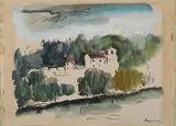 Village by Maurice de Vlaminck, Aquarelle et encre, sold May 2024