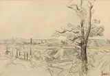 Paysage by Maximilien Luce, Crayon noir et de couleurs, sold May 2024