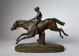 Steeple chase by Joseph Chemin, Epreuve en bronze à patine brun nuancé, sold Jul 2020