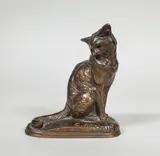 Chat assis by Emmanuel Frémiet, Epreuve en bronze à belle patine brun-rouge nuancée, sold Jul 2020